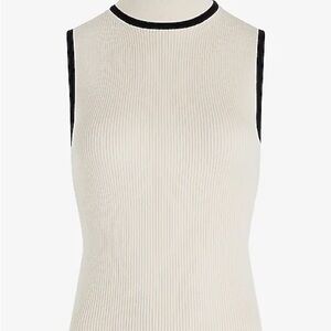 Express, Silky Soft Fitted Tipped Mock Neck Sweater Tank
